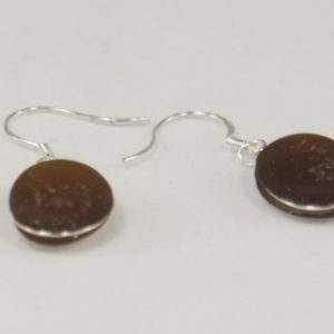 Brown Earrings channelled Sterling Silver ASG131