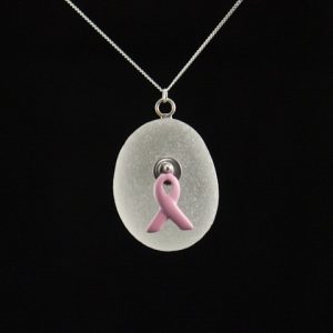 Sterling Silver Pink Cancer pendant asg165