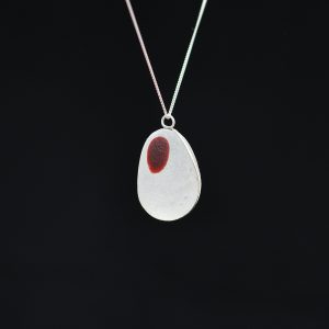 Ice White with a  Ruby red oval ASG410